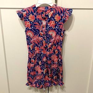 Girls Floral Romper Sz 12